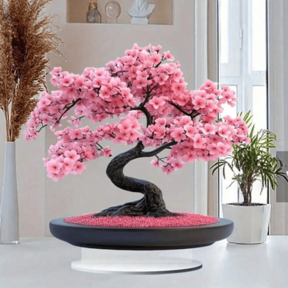 2D Flat, 1pc Pink Cherry Blossom Tree Acrylic Decorative Sign Thickness 0.3 Cm & Plaque - Bohemian Style, Desktop Ornament For Valentine'S Day, Easter, Indoor Seasonal Display, Perfect Gift For Friends, 20.07cm X 20.07cm, No Battery Needed, Holiday Decoration | Floral Acrylic Decor | Decorative Sign