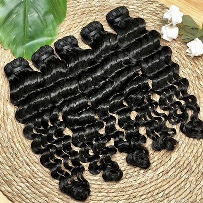 8-30 Inch Loose Deep Wave Bundles Human Hair Valentine's Day Gift For Women Perfect For Wedding Ceremony & Beach Vacation