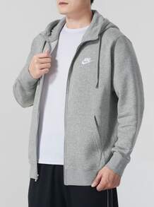 Nike Sportswear Men's Logo Hoodie Jacket, Grey - Grey - View 3