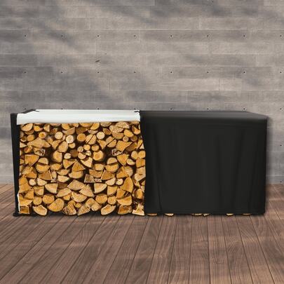 420D Oxford Firewood Log Rack Cover, Waterproof, Snowproof, And Sunproof With Ventilation, 8ft Outdoor Storage Cover For Firewood, Bikes, Grills