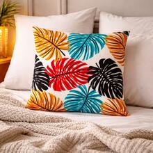 1 Cushion Cover With Zipper 40x40 Collection 2024 Gorgeous - FLORAL - COLORFUL RIBS - View 2