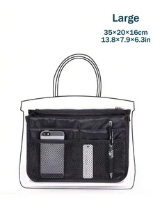 1 túi đựng đồ/ví lót bằng nylon chống thấm nước, 13 ngăn, túi đựng đa năng tối giản có thể gấp gọn, thích hợp đựng mỹ phẩm, đồ du lịch, quà tặng, đồ dùng học tập, quà tặng giáo viên, phụ kiện tựu trường. - Nhiều màu - Xem 3