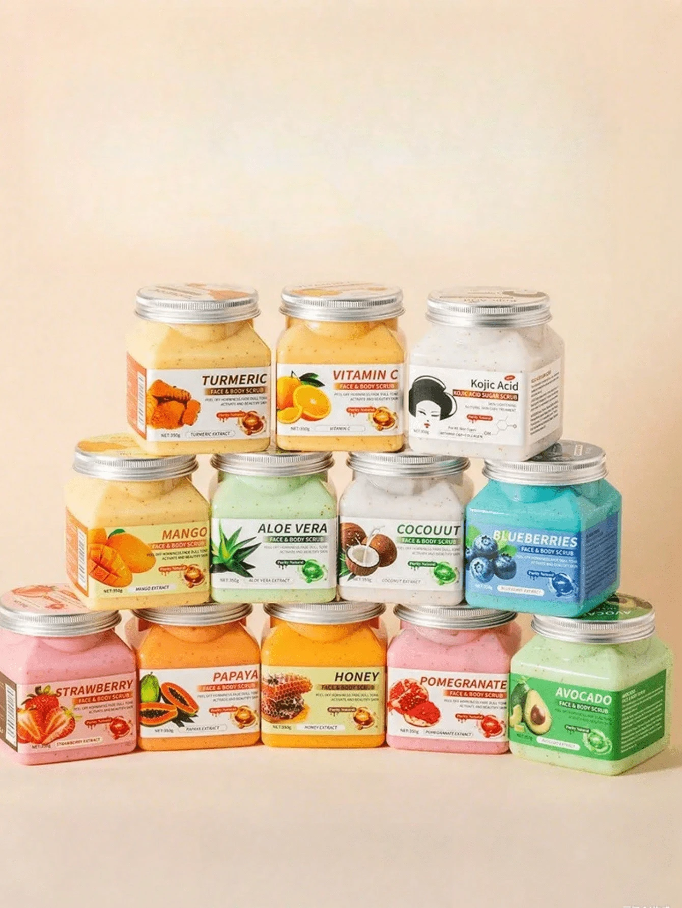 Multi-Flavor Body & Face Scrub, Exfoliates, Removes Keratosis Pilaris, Full Body Cleansing & Brightens Skin Tone, Micro-Particles Provide Deep Cleansing, Suitable For Daily Skincare/Spa Use - Rose - 查看 1