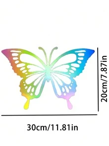 1pc Fashion Butterfly Car Sticker, Reflective Butterfly Flower Eyebrow Engine Hood Car Decal - Butterfly Car Decals - View 7