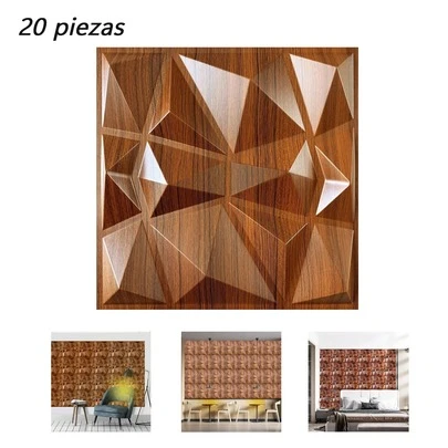 20 Piezas Paneles Decorativos 3D 30x30 cm PVC Impermeable para Hogar Sala de Estar Dormitorio Comedor