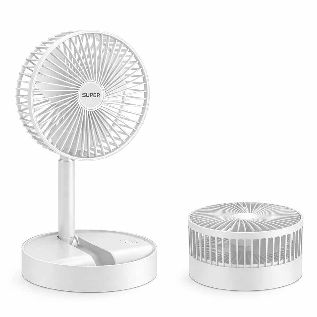 Ventilador Portátil Dobrável 180 Ajustável Doméstico Retrátil Mudo Kipas USB Recarregável Telescópico De Baixo Ruído Min