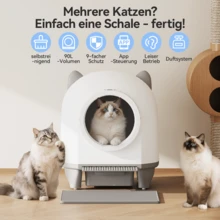 DEVOKO 90L Self-Cleaning Cat Litter Box – Automatic, Pet-Friendly Cat Litter Box With Cute Ear Design, 8.5-Liter Collection Container & App Control - White - View 2