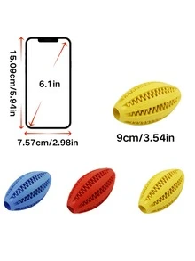 1/3pcs Small Pet Hamster Parrot Toy Ball, TPR Slow Feeder Toy, Blue/Red/Yellow Food Interactive Toy, Dental Care & Boredom Relief Small Pet Toy Ball, Rabbit Chew Toy Ball - Multicolor - View 10