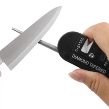 1PC 便携式 EDC 磨刀工具：4 合 1 便携式磨刀石、多功能钨钢磨刀器和磨刀棒。 - 黑色 - 查看 4