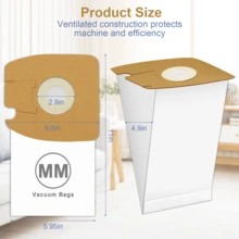 10 Pack MM Vacuum Bags Replacement Compatible With Eureka Style MM Mighty Mite 3670 And 3680, 60295, 60295A, 60295B, 60295C, 60296 & 60297A Series Canister Vacuums - White - View 5