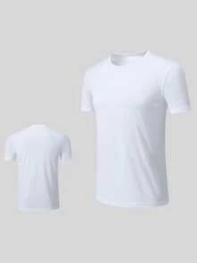 Set de 2 camisetas de manga corta transpirables para deportes al aire libre, ropa deportiva para pareja para maratón y running - Blanco - Ver 3