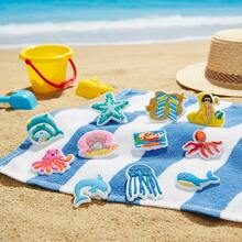 12/16Pcs Soft PVC Cartoon Ocean Animal Shoe Charms Set Compatible With Garden Sandals Sea Life Party Favor Gift - Multicolor - View 5