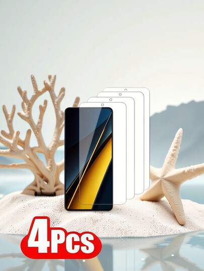 4pcs Full Coverage High-Definition Anti-Crack Screen Protector, Compatible With Xiaomi/Apple Phones, Supports Face Unlock And Fingerprint Unlock, Made Of Tempered Glass Material. It Provides Full Coverage, Has Water And Oil Repellent Properties, Is Compatible With Phone Cases And Screen Protectors, And Is Waterproof, Shock-Proof, Drop-Proof, Scratch-Resistant, And Fingerprint-Resistant.