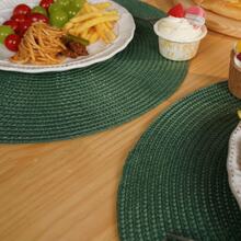 4/6pcs Olive Green PP Handwoven Placemats, Round Woven Placemats, Heat Insulation Pads, Decorative Mats, Multi-Color Options, Dining Table Mats, Wrinkle-Resistant Placemats, Suitable For Birthday, Christmas, Housewarming, Celebration Banquet, Holiday Party, Family Gathering - Olive Green - View 6