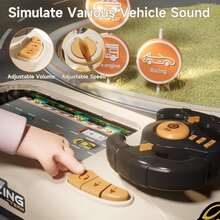 Children's Racing Car Steering Wheel Toy, Suitable For Interactive Games Such As Racing, Dodging, And Overtaking, With Sound And Light Effects, Fun Simulation Experience And Helps To Cultivate Driving Skills. - 白色 - 查看 4