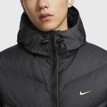 Nike Storm-FIT Windrunner 防風拒水時尚連帽拉鍊長袖麵包羽絨外套 男款 黑色 - 黑色 - 查看 6