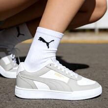 Puma 男鞋女鞋Caven運動拼色輕便低筒休閒鞋板鞋 380810-35 - 白-灰色-金色 - 查看 1