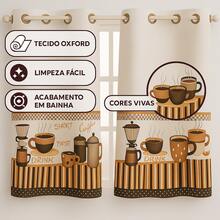 Oxford Kitchen Curtain, Plain And Patterned, 2.00 X 1.50 – Charm And Practicality - Cà phê - Xem 2
