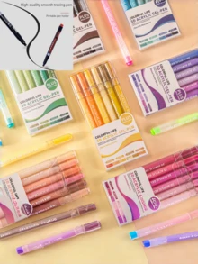 6/36/54 Morandi Colors Colorful Gel Pens Set - Mark Pens Assorted Medium Point, Perfect For Vibrant Colored Writing And Sketching,Smooth Writing,For Drawing, Highlighting, Student's Note Taking, Making Manuals, Drawing Highlighting, Stationery Student Back To School Gift, DIY Scrapbooking, School & Office Supplies, Art Painting - Multicolor - View 10