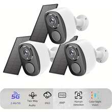 SANSCO Solar Powered Security Cameras Wireless Outdoor, 4pcs Solar Powered 3K 4MP Surveillance 2.4GHz & 5Ghz WiFi Cameras For Home Security Outside, PIR/AI Motion Detection, IP65 Waterproof, Color Night Vision, 2-Way Audio, White - White - View 11