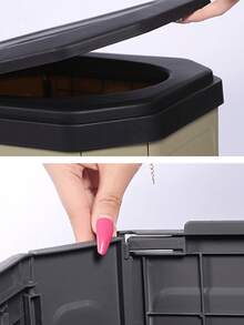 Tragbare, geruchsdichte Outdoor Tragbare Toilette/Mülleimer/Auto Zubehör Aufbewahrungsbox für Reisen; Faltbare Auto Toilette mit Deckel und Griff; Hergestellt aus geruchsdichtem PP/ABS Material; Faltbar zur Platzersparnis, leicht zu reinigen, kann verstaut werden; Multifunktional - Autoinnenraum Stauraum/Auto Toilette/Outdoor Sitz/Alltagsmülleimer - Verschiedenfarbig - Übersicht 11