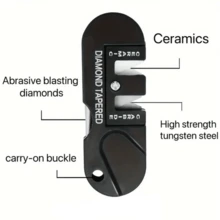 1PC 便携式 EDC 磨刀工具：4 合 1 便携式磨刀石、多功能钨钢磨刀器和磨刀棒。 - 黑色 - 查看 5