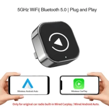 二合一无线CarPlay和Android Auto适配器，即插即用CarPlay转换器，快速自动连接，无延迟，设计小巧，兼容和安卓设备，配备USB/USB-C接口，支持无线Android Auto，升级车载音响，时尚汽车配件，提供高品质音频，无需电池 - A - 查看 3