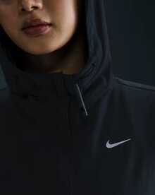 Nike 純色連帽寬鬆拉鍊長袖外套外套女款 - 黑色 - 查看 3