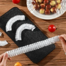 Disposable Food Covers (100pcs), PE Material, Elastic, Sealed, Suitable For Leftovers/Fruit, Kitchen Storage. - Clear - View 7