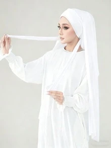 Elegant hijab | Mjuk, andningsbar, vintagestil, lämplig för dagligt utomhusbruk och religiösa sammankomster, användning året runt - färg - Visa 9