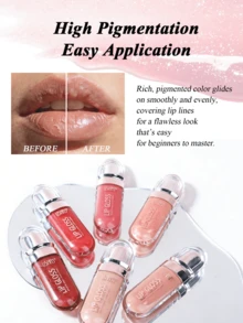 Son bóng USHAS Shimmery Pearl Gloss, Son tint có kết cấu mịn màng và dưỡng ẩm, lâu trôi và dễ thoa, nhanh khô và không dính, Son kem lấp lánh, Thích hợp cho trang điểm dự tiệc, ngày lễ và hàng ngày, Giáng sinh, Quà tặng ngày lễ tình nhân - #02 - Xem 7