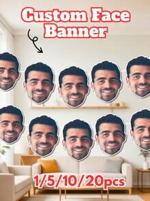 1/3/5/10个装定制照片面具，生日派对装饰，个性化扇形人脸剪纸棒，趣味面具装饰，头像纸片剪纸，定制单身派对，个性化大头纸片剪纸，定制人脸纸片剪纸派对用品，上传照片用于生日、婚礼、朋友、家庭，最佳礼物，派对装饰 - 多色(大人頭) - 查看 3