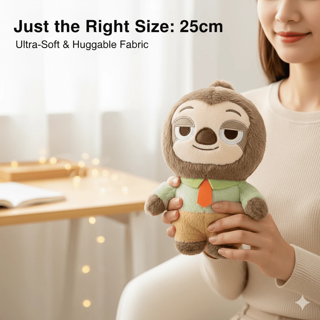 Disney 闪电侠毛绒玩偶，朱迪·尼克的朋友，25厘米高品质毛绒玩偶抱枕，柔软舒适，可爱的沙发床装饰，官方毛绒玩偶 - 可爱毛绒玩偶，包包挂饰 | 正品毛绒玩偶，活泼的闪电侠毛绒玩偶 - 非常适合主题房间或派对，情人节礼物，柔软毛绒玩偶 - 彩色 - 查看 1