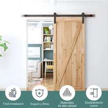 Riel Y Herraje Para Puerta Corrediza De Granero 2 M/6.6 Ft - 2 m/6,6 pies - Ver 6