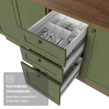 Kit 2 Muebles De Cocina Madesa Vik 200cm Sin Lavadero MV - Marrón y Verde - Ver 8