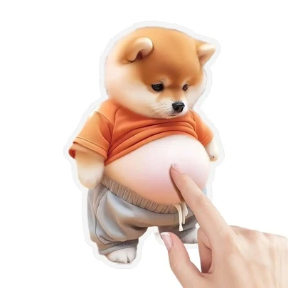 2pcs/6pcs 3D Corgi Belly Stickers - Cute Pet Self-Adhesive Decals, Anti-Collision Stress Relief, 2.48 Inch Suitable For Phone Cases, Laptops, Refrigerators, Cars And Home, Perfect Gift For Pet Lovers