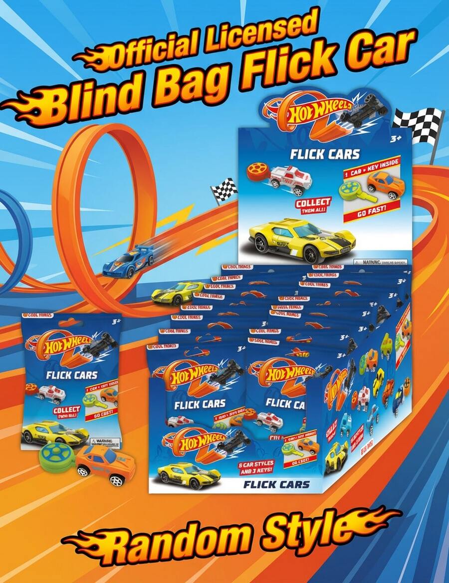 1个Hot Wheels官方授权盲盒装随机款式桌面收藏减压趣味礼物口袋大小收藏品,适合桌面和旅行娱乐 - 藍色 - 查看 1