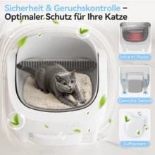 DEVOKO Fully Open Self-Cleaning Cat Litter Box – Ideal For Multi-Cat Households, Smart App Remote Control, Large Capacity Collection Container - White - View 5