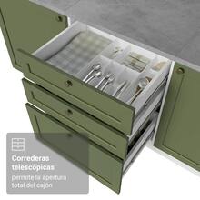 Cocina Integral Completa Modular Madesa Vik 399cm BV - Blanco y Verde - Ver 7