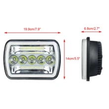 7x6英寸、5x7英寸LED汽车前大灯，远近光切换，矩形前大灯，带白色日间行车灯和黄色转向灯，汽车配件 - 2pcs - 查看 9