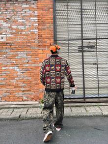adidas originals CRAFTED JACKET SWEATER 馬年限定 CNY新年款 運動寬鬆翻領長袖針織衫 男女同款 - 黑/白/紅/藍/棕/黃 - 查看 11