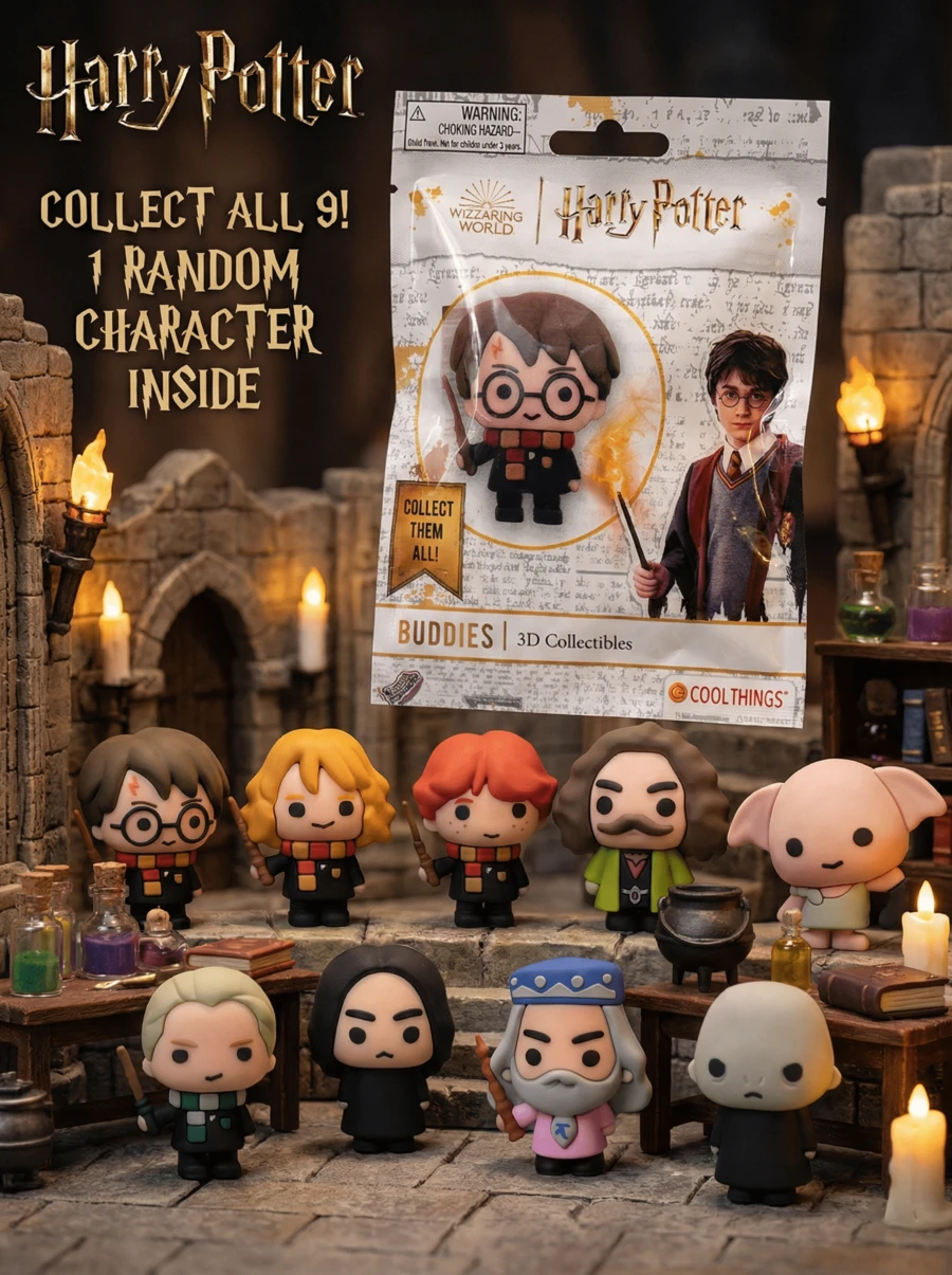 Warner Bros 哈利波特官方授权盲盒（1个）- 3D立体收藏人偶神秘盒 - 随机角色玩具礼品 - 哈利波特、赫敏·格兰杰、罗恩·韦斯莱、小天狼星·布莱克、多比、德拉科·马尔福、西弗勒斯·斯内普、阿不思·邓布利多、伏地魔 - 彩色 - 查看 1