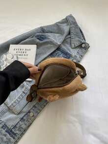 Capybara Plush Crossbody Bag, Lightweight Everyday Commuter Bag Adjustable Shoulder Strap, Zip Closure, Polyester Lining Cartoon Capybara Bag - Perfect For Back To School Or Holiday Gifts - Multicolor - View 9