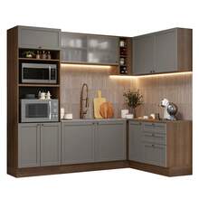 Cocina Integral Completa Modular Madesa Vik 399cm MG - Marrón y Gris - Ver 2