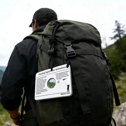 反光求生镜，可漂浮，可瞄准并反射目标，配有求生哨，户外求生探险工具，露营装备