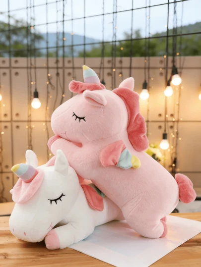 毛绒独角兽玩偶，柔软的独角兽毛绒抱枕，适合送给女孩、儿童和成人，儿童节礼物、生日礼物、派对礼物、家居装饰、感恩节礼物、复活节礼物