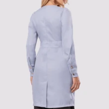 Jaleco Feminino Gabardine Botão Manga Longa Oli - Cinza Claro - Visão 4