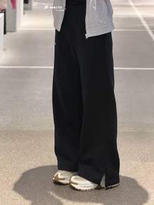 Quần nỉ thể thao nữ Nike màu đen, có dây rút, lót lông cừu, chất liệu dệt kim thoáng khí. - màu đen - Xem 8