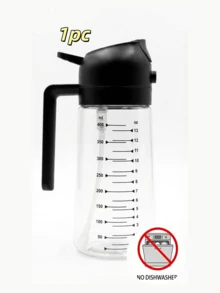 1pc 400ml Refillable Olive Oil Sprayer Bottle, PET Material With Measurement Scale + Olive Oil Sticker, Suitable For Olive Oil, Cooking Oil, Soy Sauce, Vinegar And Other Liquids - Multicolor - View 17