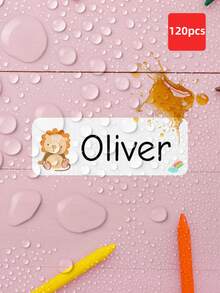 1-240 piezas Pegatinas de papelería personalizadas - Etiquetas con nombre personalizadas, pegatinas con texto personalizado, pegatinas resistentes al agua y al aceite, pegatinas transparentes, etiquetas reutilizables sin planchar, pegatinas con patrones de animales de dibujos animados, perfectas para loncheras de estudiantes, papelería - Estilo 1 - Ver 15